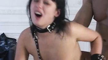 A horny slut takes intense anal fucking from a sadistic officer